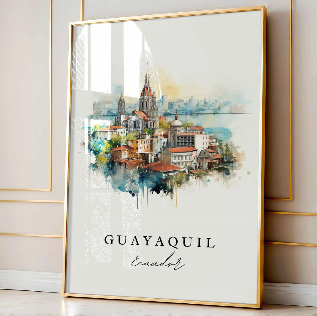 Guayaquil Ecuador wall art - Ecuador, Guayaquil poster, Guayaquil Wedding gift, Galapagos Birthday present, Custom Text, Personalized Gift