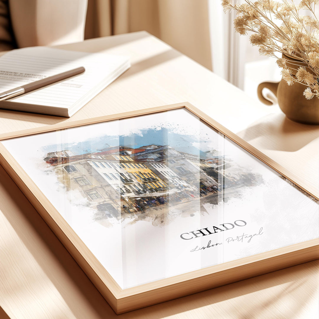 Chiado, Portugal – Watercolor Art Print
