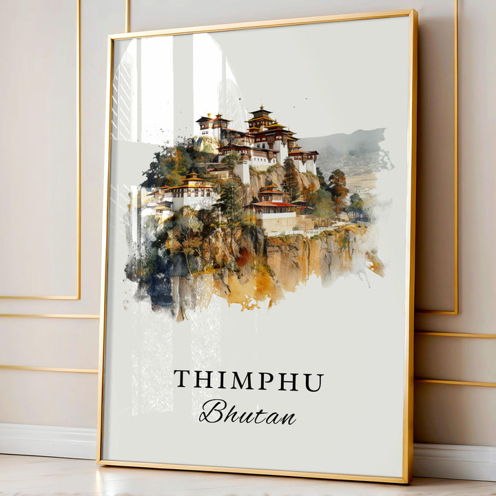 Thimphu Bhutan wall art - Bhutan, Thimphu poster, Thimphu Wedding gift, Bhutan Birthday present, Custom Text, Personalised Gift