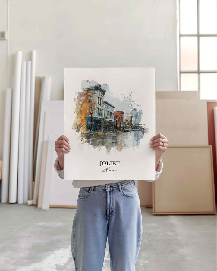 Joliet, Illinois – Watercolor Art Print