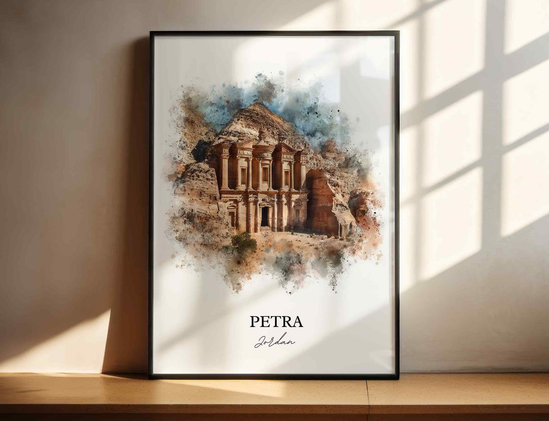 Petra, Jordan – Watercolor Art Print