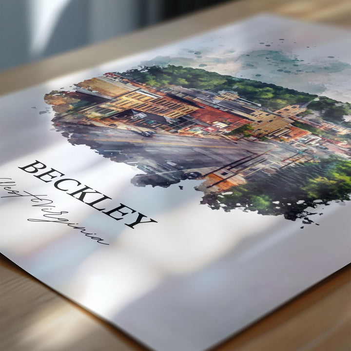 Beckley WV Wall Art, Raleigh County WV Print, West Virginia Watercolor Art, Beckley Gift, Travel Print, Travel Poster, Housewarming Gift