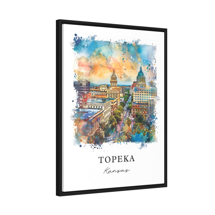 Topeka Kansas Wall Art, Topeka Print, Topeka KS Watercolor, Topeka Kansas Gift,