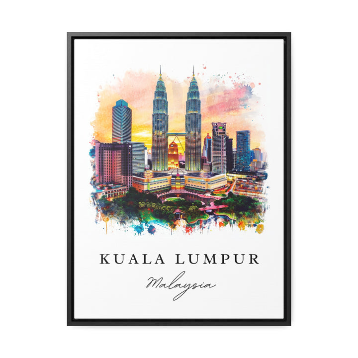 Kuala Lumpur watercolor travel art - Malaysia, Kuala Lumpur print, Wedding gift, Birthday present, Custom Text, Perfect Gift