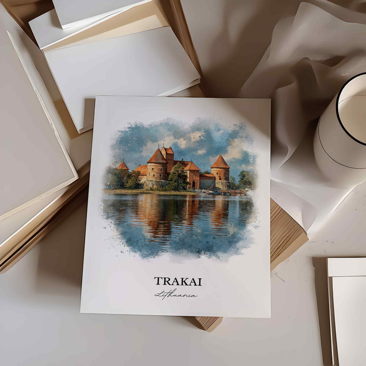Trakai, Lithuania – Watercolor Art Print
