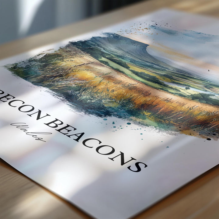 Brecon Beacons Wall Art, South Wales Print, Wales Watercolor Art, Brecon Beacons Gift, Travel Print, Travel Poster, Housewarming Gift