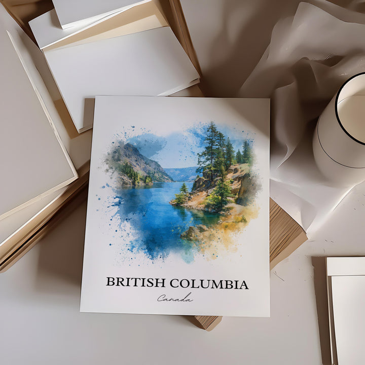 British Columbia Wall Art, British Columbia Print, BC Watercolor Art, Vancouver Gift, BC Canada Print, Travel Poster, Housewarming Gift