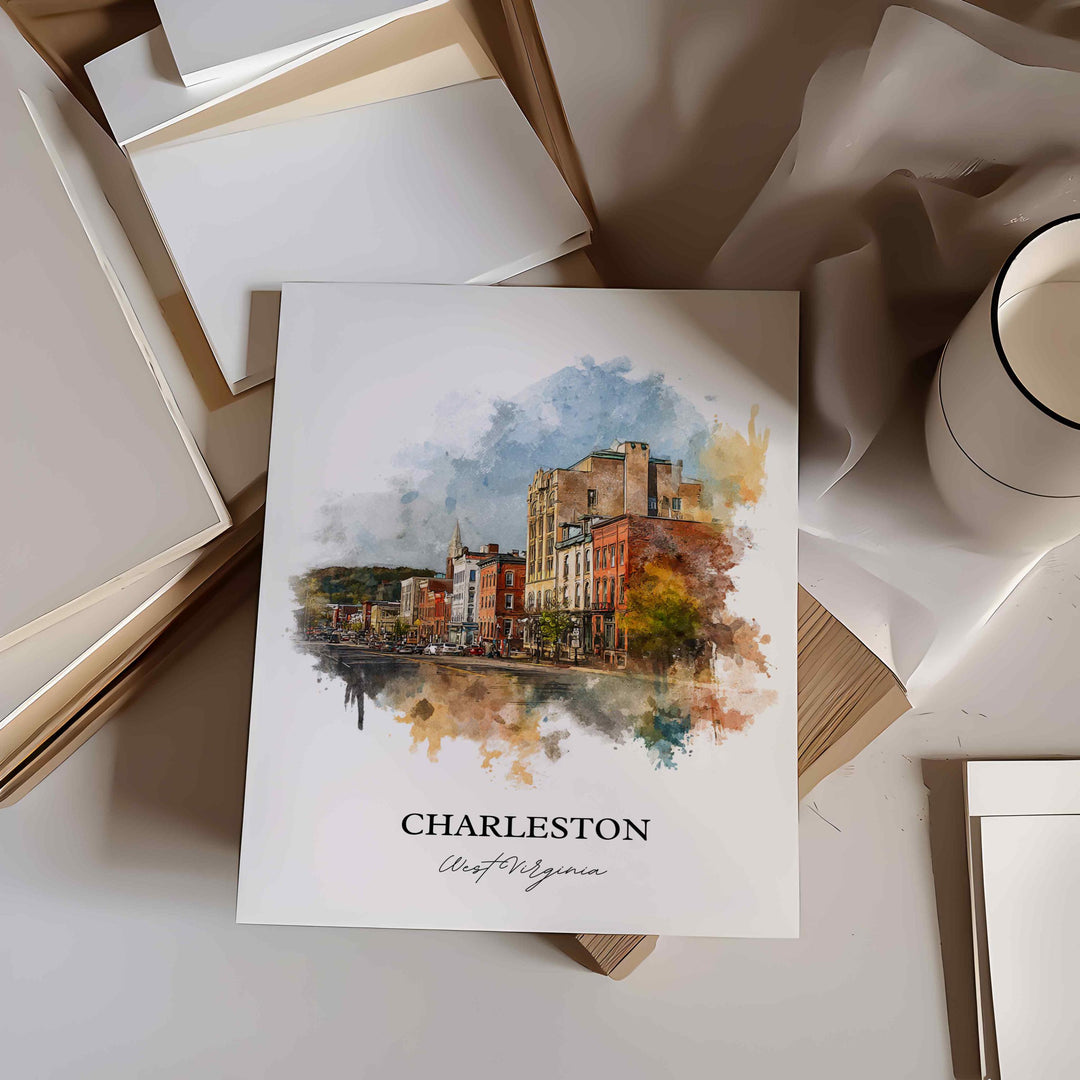 Charleston, West Virginia – Watercolor Art Print