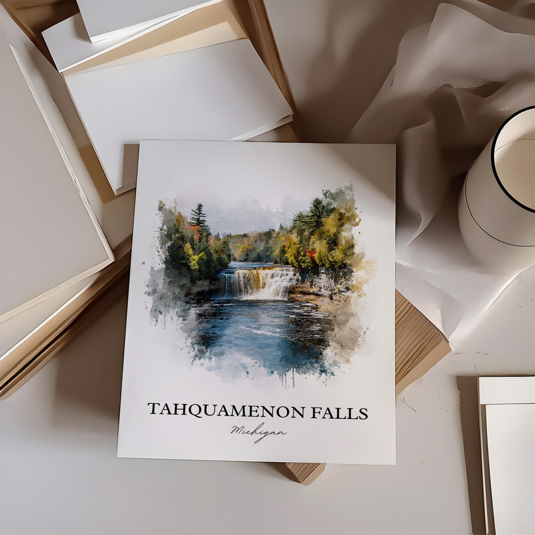 Tahquamenon Falls Wall Art, Paradise MI Print, Michigan Artwork, Tahquamenon Falls Gift, Travel Print, Travel Poster, Housewarming Gift
