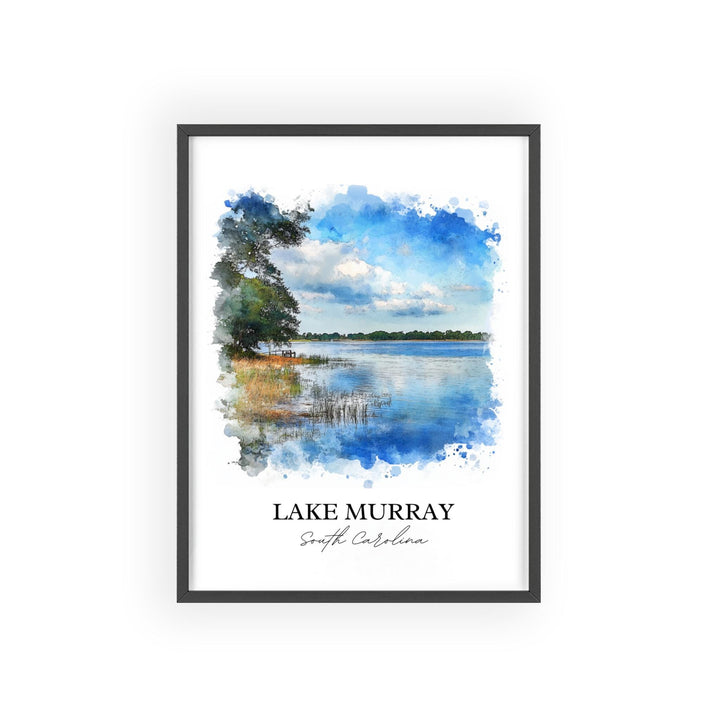 Lake Murray Wall Art, Chapin SC Print, South Carolina Watercolor Art, Lake Murray SC Gift, Travel Print, Travel Poster, Housewarming Gift