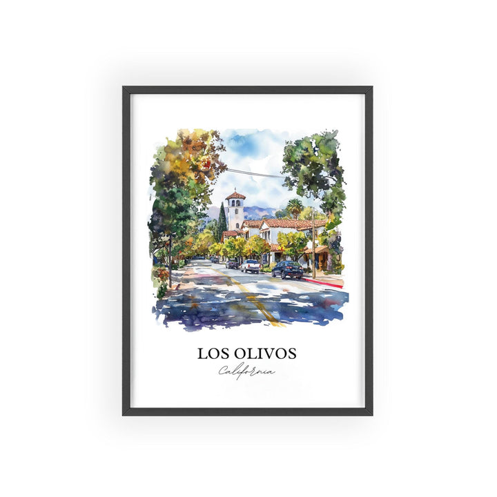 Los Olivos CA Wall Art, Santa Barbara Print, Santa Ynez Valley, Los Olivos California Gift, Travel Print, Travel Poster, Housewarming Gift