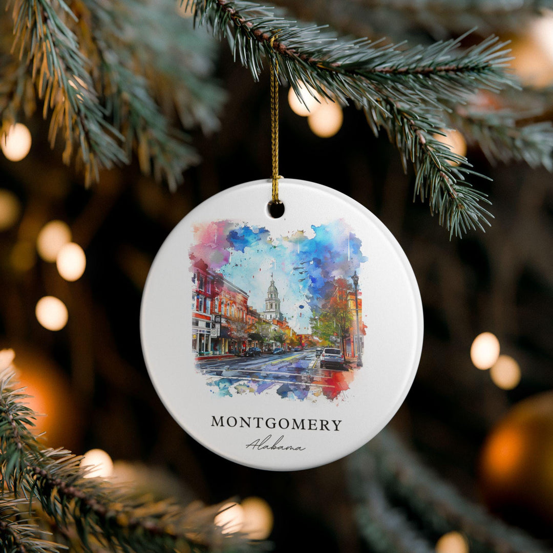 Montgomery AL Ornament: Unique Montgomery Souvenir, Alabama Xmas Decor, and Authentic Montgomery Alabama Gift