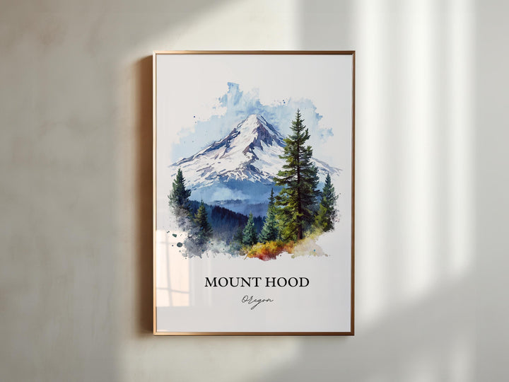 Mount Hood, Oregon, USA – Watercolor Art Print