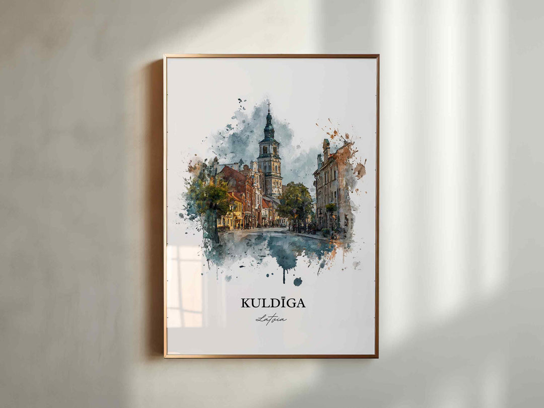 Kuldiga, Latvia – Watercolor Art Print