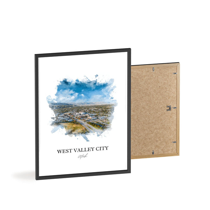 West Valley City, Utah Wall Art, Utah Print, Salt Lake City Watercolor Art, West Valley City Gift, Travel Print, Travel Poster, Housewarming Gift