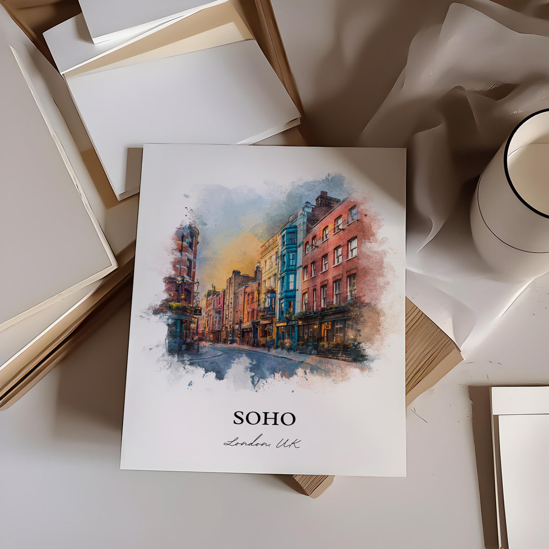 Soho London, England – Watercolor Art Print
