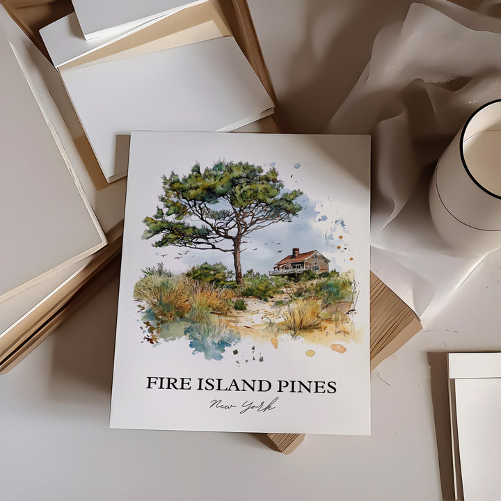Fire Island NY Wall Art, Long Island Print, Fire Island Artwork, Fire Island Pines Gift, Travel Print, Travel Poster, Housewarming Gift