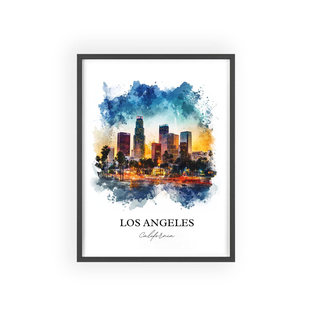 Los Angeles Wall Art, Los Angeles Print, Los Angeles Watercolor Art, LA Gift, Travel Print, Travel Poster, Housewarming Gift