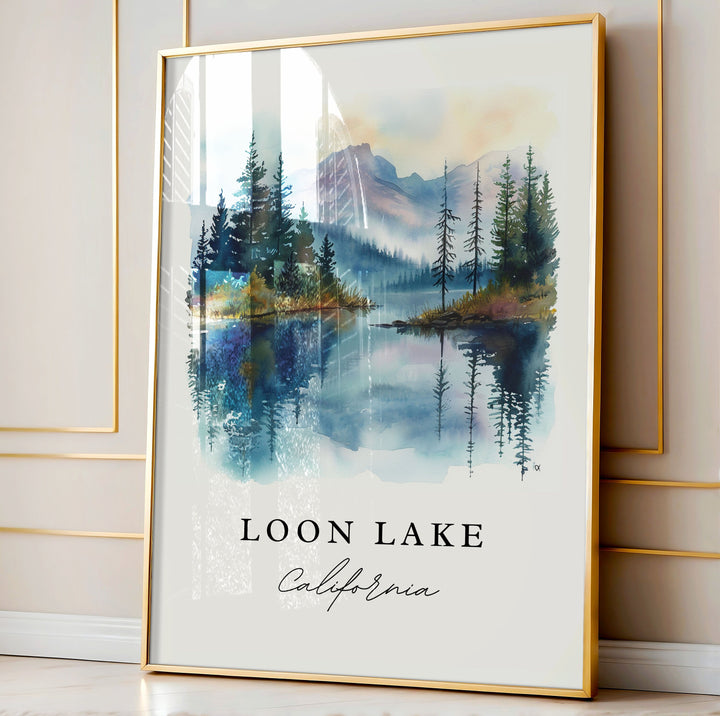 Loon Lake CA wall art - California, Loon Lake print, Loon Lake Wedding gift, Birthday present, Custom Text, Perfect Gift