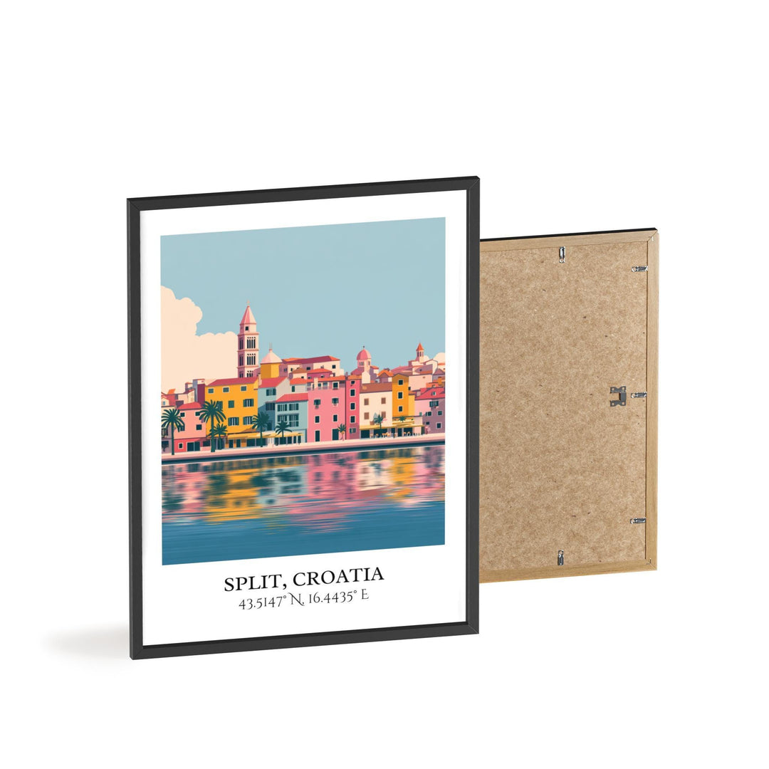 Split Croatia Art, Split Retro Travel Art, Croatia Home Decor, Split Croatia Gift, Croatian Travel Art, Travel Prints, Housewarming Gift