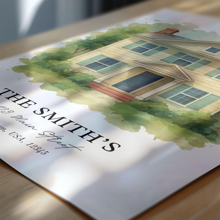 Custom Watercolor House Portrait from Photo, Personalized Home Painting, First Home or Housewarming Gift, Realtor Closing Gift