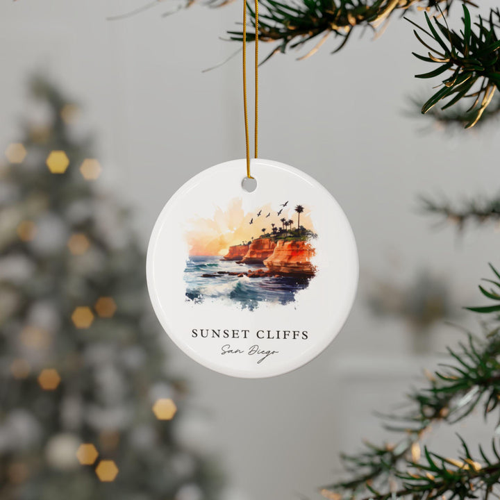 Sunset Cliffs Ornament: Unique Sunset Cliffs Souvenir, San Diego Xmas Decor, and Authentic San Diego Gift