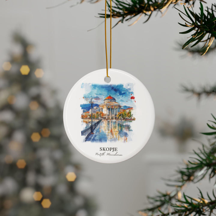 Skopje Ornament: Unique Skopje Souvenir, North Macedonia Xmas Decor, and Authentic Skopje North Macedonia Gift