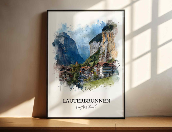 Lauterbrunnen, Switzerland – Watercolor Art Print