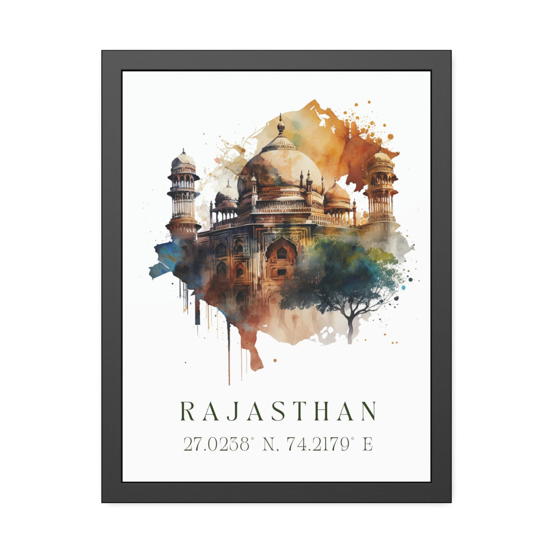 Rajasthan traditional travel art - India, Rajasthan poster, Wedding gift, Birthday present, Custom Text, Personalised Gift