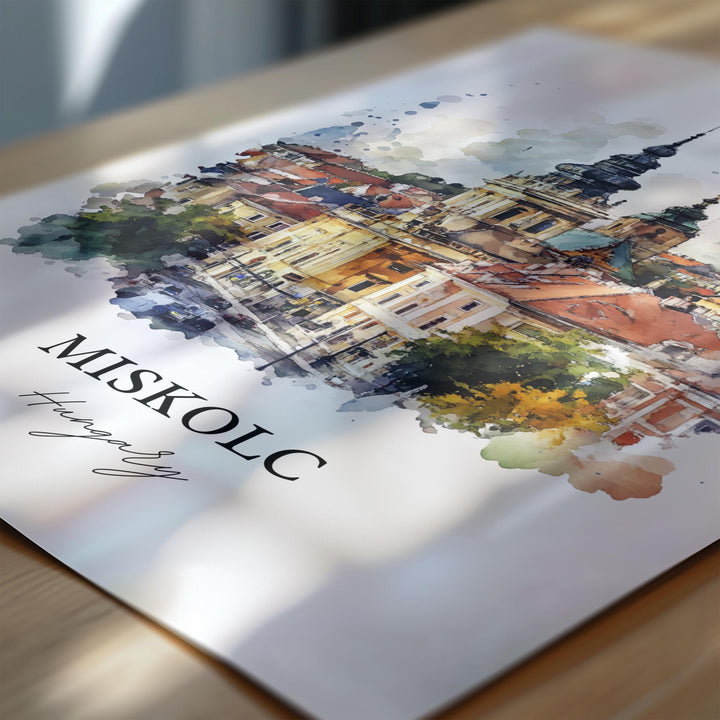 Miskolc, Hungary – Watercolor Art Print
