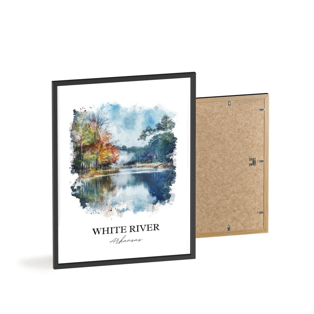 White River Wall Art, Boston Mountains Print, Arkansas Watercolor Art, White River Gift, Travel Print, Travel Poster, Housewarming Gift