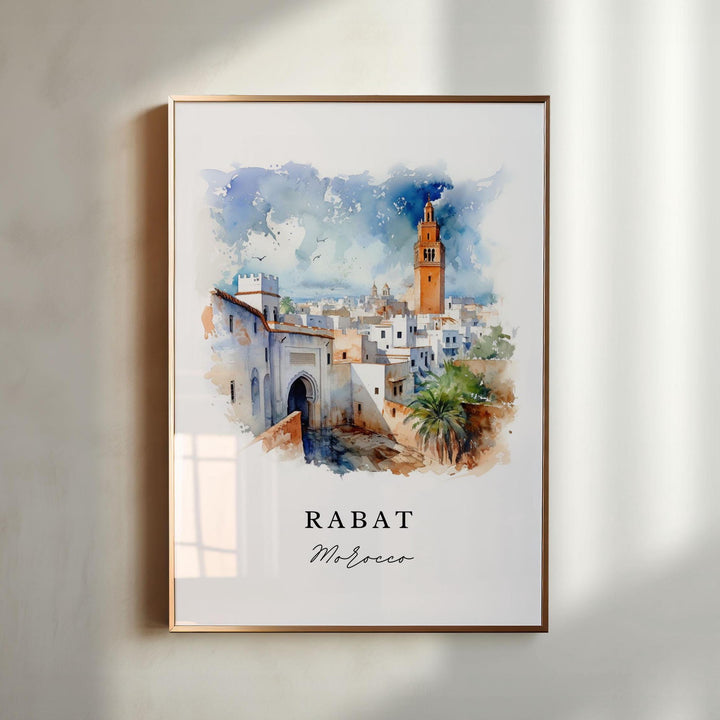 Rabat Morocco wall art - Morocco, Rabat poster, Rabat Morocco Wedding gift, Birthday present, Custom Text, Personalised Gift