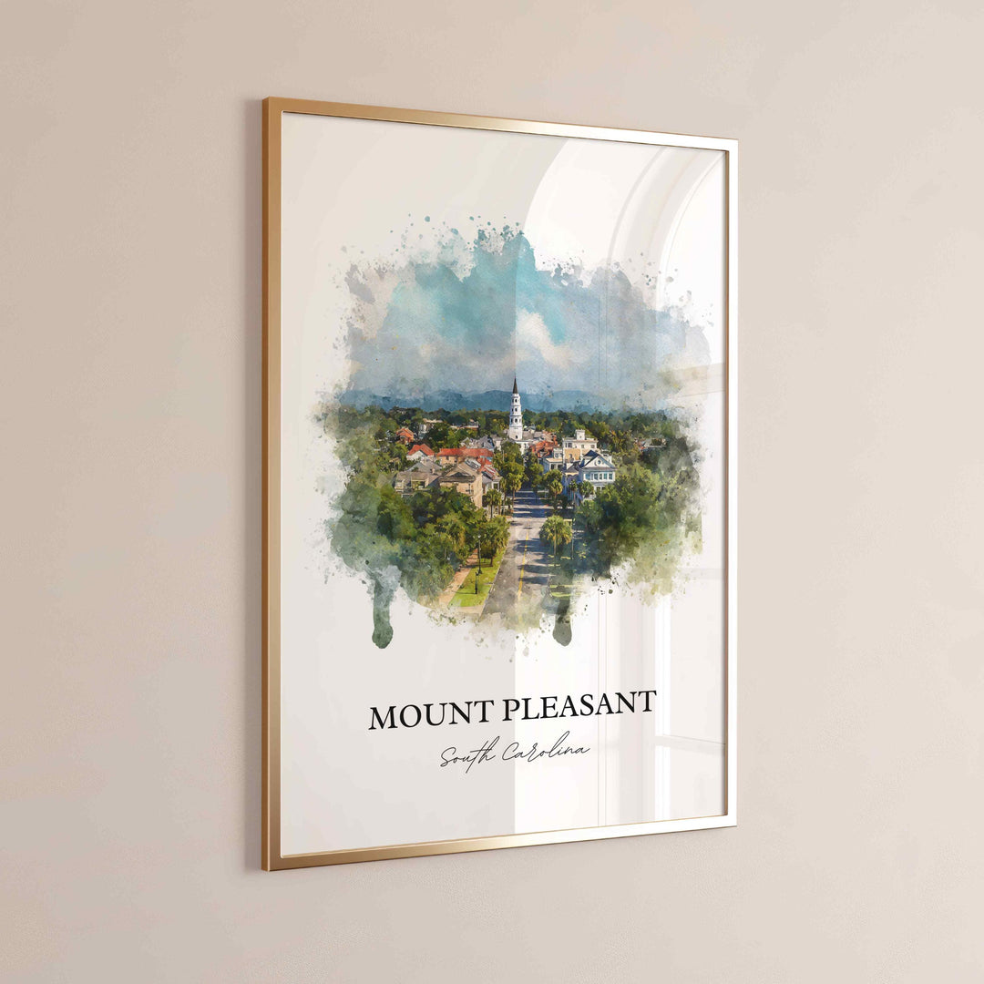 Mount Pleasant, South Carolina – Watercolor Art Print