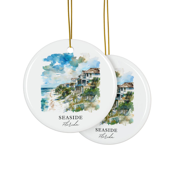Seaside Florida Ornament: Unique Seaside FL Souvenir, Seaside Florida Xmas Decor, and Authentic Florida Gift