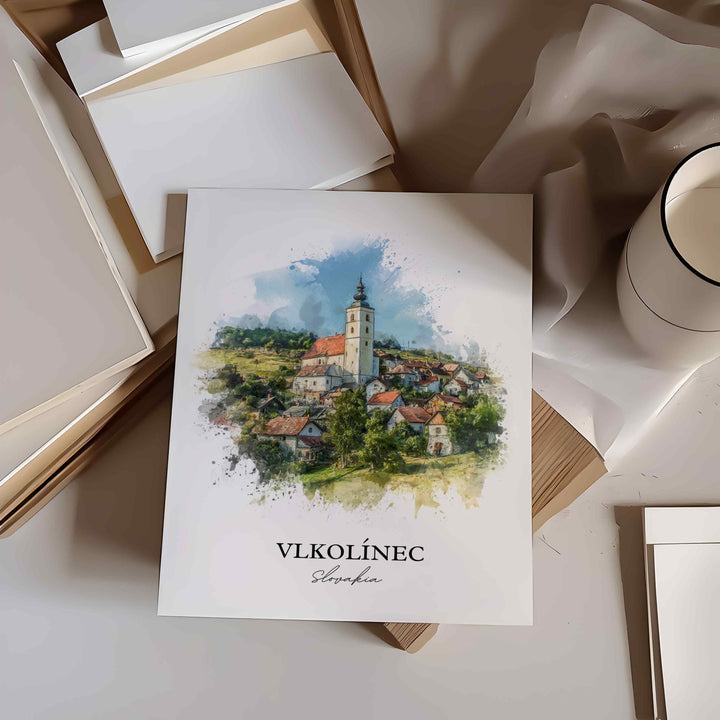 Vlkolinec, Slovakia – Watercolor Art Print