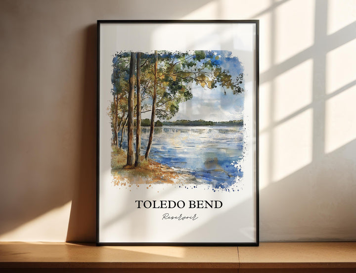 Toledo Bend Reservoir Art, Sabine River Print, Toledo Bend Artwork, Toledo Bend Gift, Travel Print, Travel Poster, Housewarming Gift