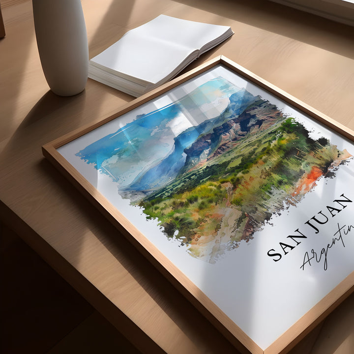 San Juan Argentina Art, San Juan Print, Argentina Watercolor, Argentina Gift, Travel Poster, Housewarming Gift