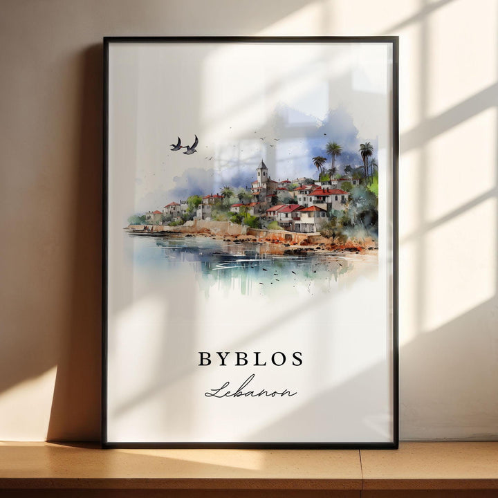 Byblos Lebanon wall art - Lebanon, Byblos poster, Byblos Wedding gift, Byblos Birthday present, Custom Text, Personalized Gift
