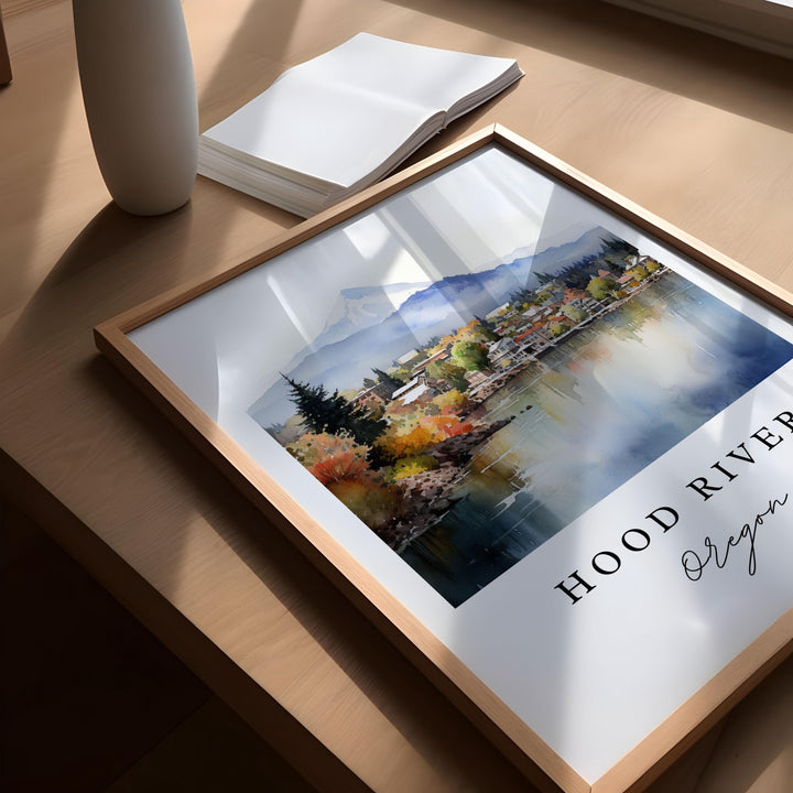 Hood River Oregon wall art - Oregon, Hood River poster print, Hood River OR Wedding gift, Birthday present, Custom Text, Perfect Gift