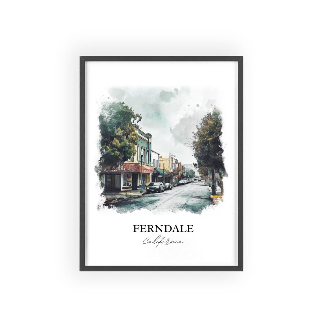 Ferndale California Wall Art, Humboldt County CA Print, Holland Watercolor, Ferndale CA Gift, Travel Print, Travel Poster, Housewarming Gift