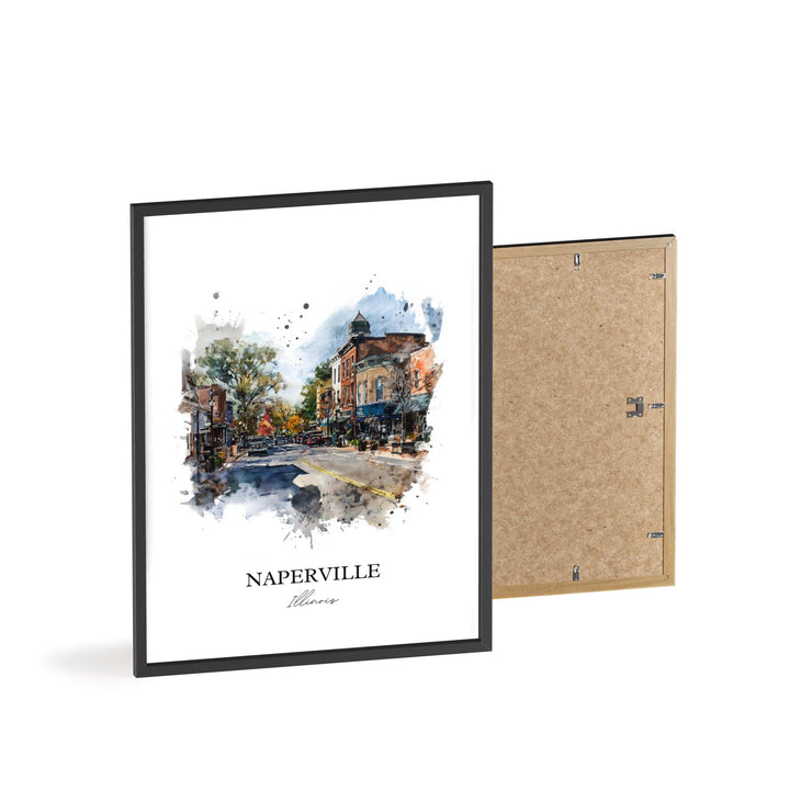 Naperville, Illinois – Watercolor Art Print