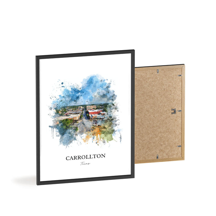 Carrollton, Texas – Watercolor Art Print