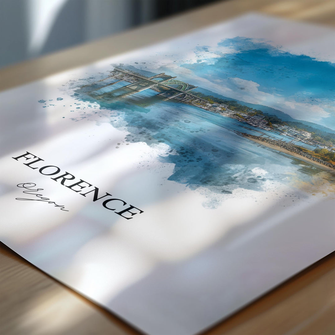 Florence, Oregon – Watercolor Art Print