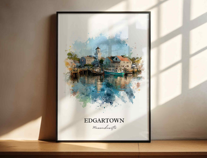 Edgartown, MA – Watercolor Art Print