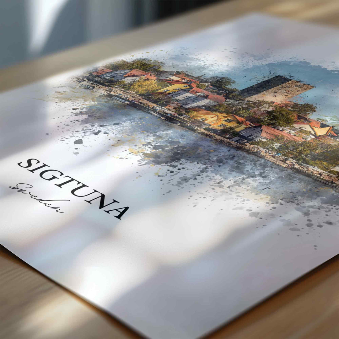 Sigtuna, Sweden – Watercolor Art Print