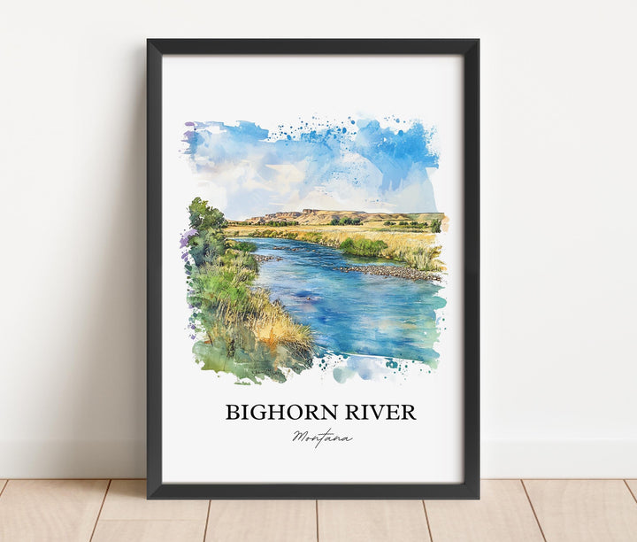 Bighorn River, Montana, USA – Watercolor Art Print