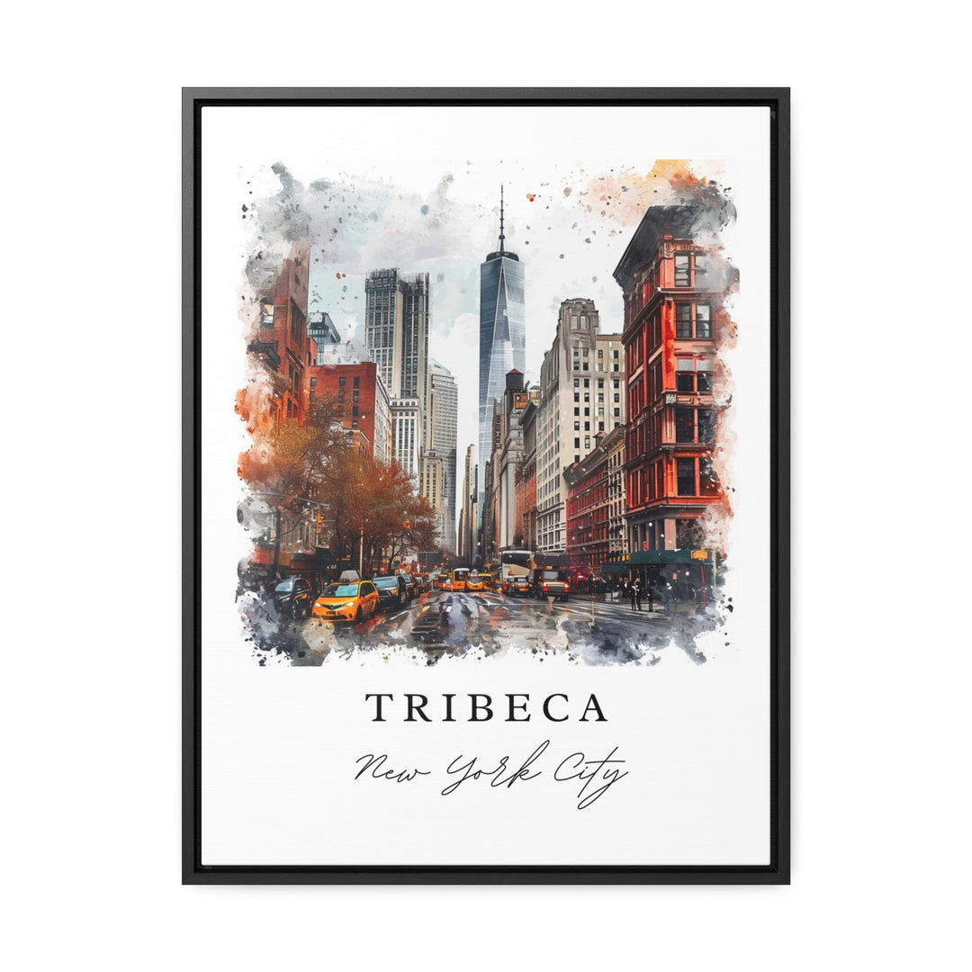 Tribeca watercolor travel art - Manhattan, Tribeca print, Tribeca NYC Wedding gift, Birthday present, Custom Text, Perfect Gift