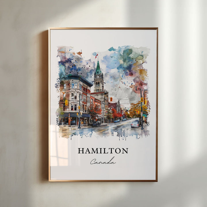 Hamilton Ontario Art, Hamilton Canada Print, Lake Ontario Watercolor, Hamilton Ontario Gift,