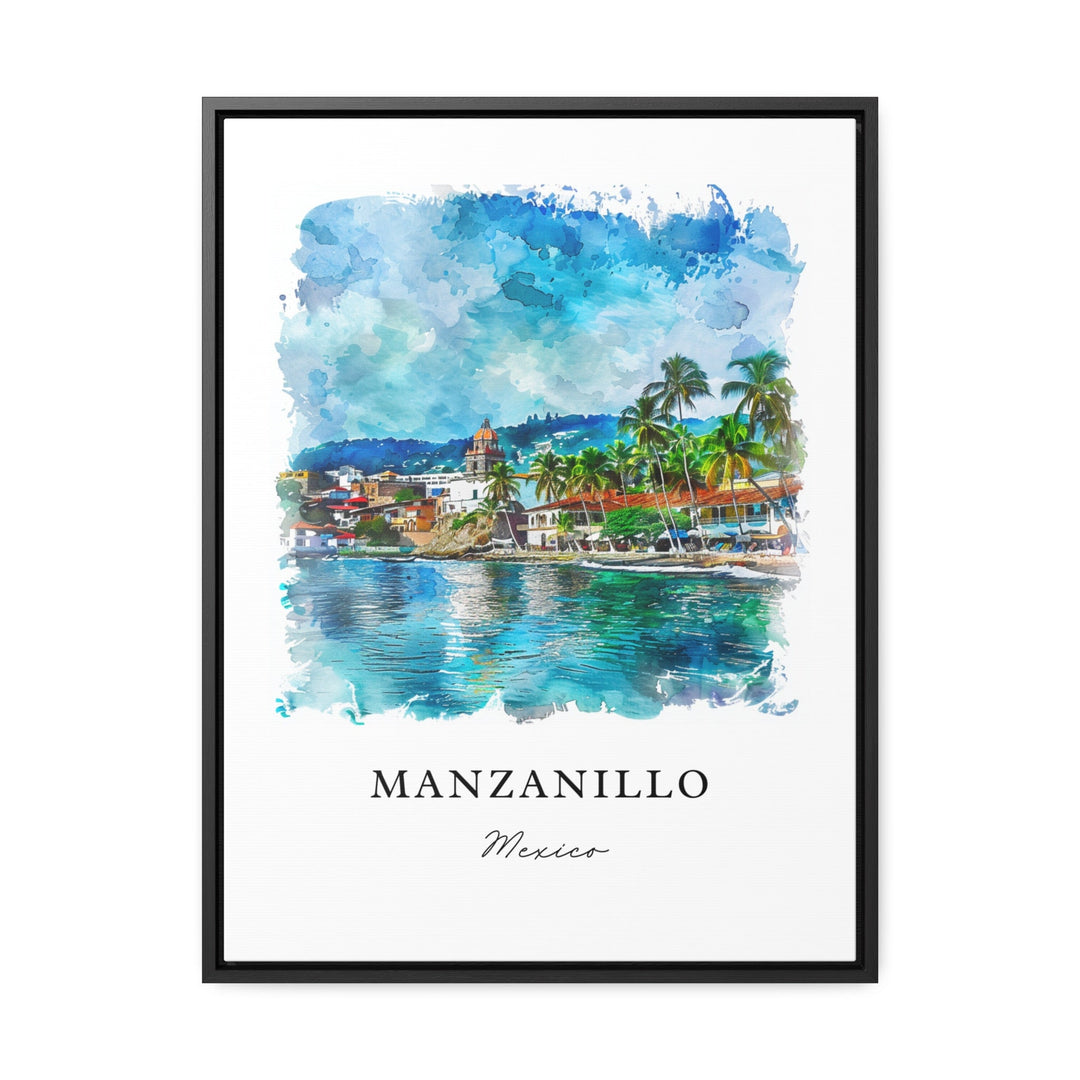 Manzanillo Mexico Wall Art, Colima MX Print, Manzanillo Watercolor Art, Manzanillo MX Gift,