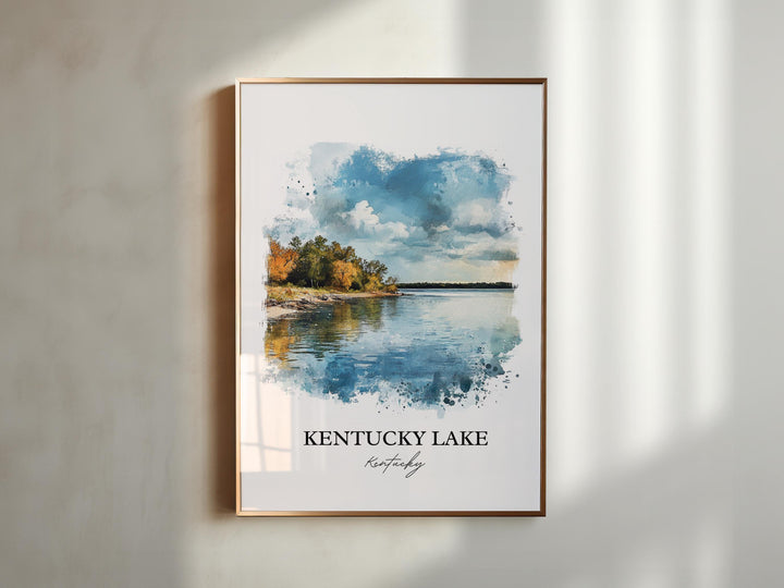 Kentucky Lake Wall Art, Grand Rivers KY Print, Kentucky Watercolor Art, Kentucky Lake Gift, Travel Print, Travel Poster, Housewarming Gift